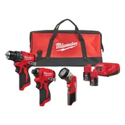 Milwaukee M12 BLPP3A-202B Accu combiset 3-delig 12V 2.0Ah in tas - 4933499694