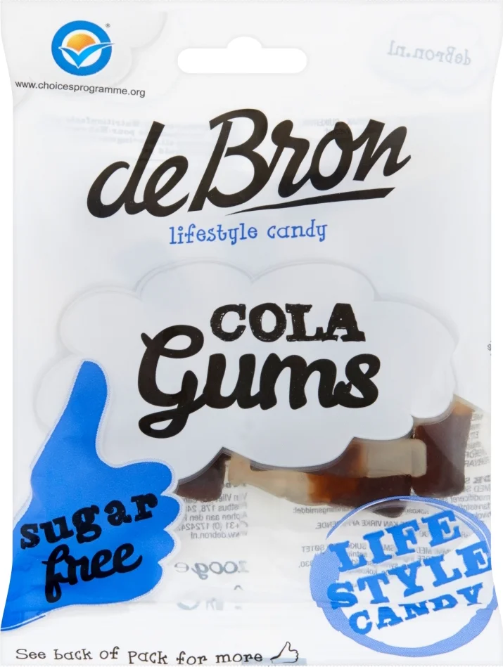 De Bron Suikervrije Cola Gums 100GR
