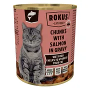 Rokus Kattenvoer Blik Stukjes Zalm in Jus 810 gr