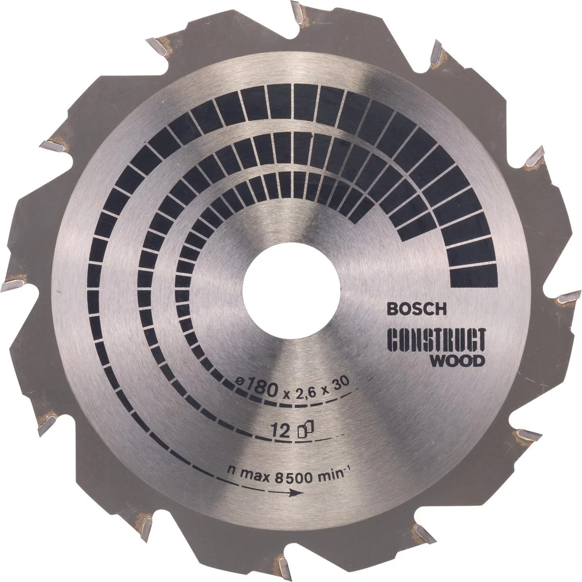 Bosch Professional Cirkelzaagblad PRO Construct Wood | Ø 180 x 2,6 x 30mm 12T - 2608640632