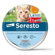 Seresto Anti Vlooien en Teken Halsband Kat Tot 8 kg 2-pack 38 cm
