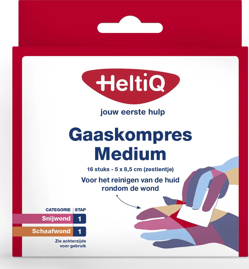 HeltiQ Gaaskompres Medium 16ST