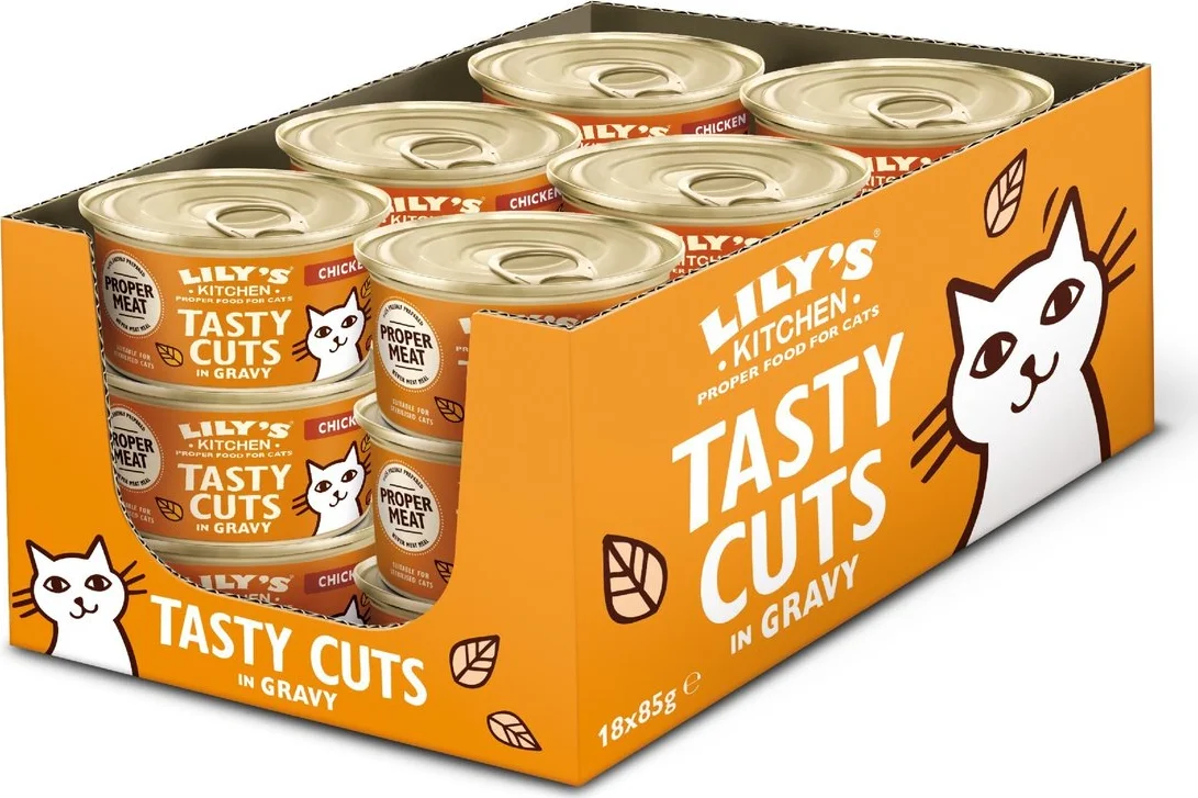 24x Lily's Kitchen Kattenvoer Nat Tasty Cuts in Saus Kip 85 gr