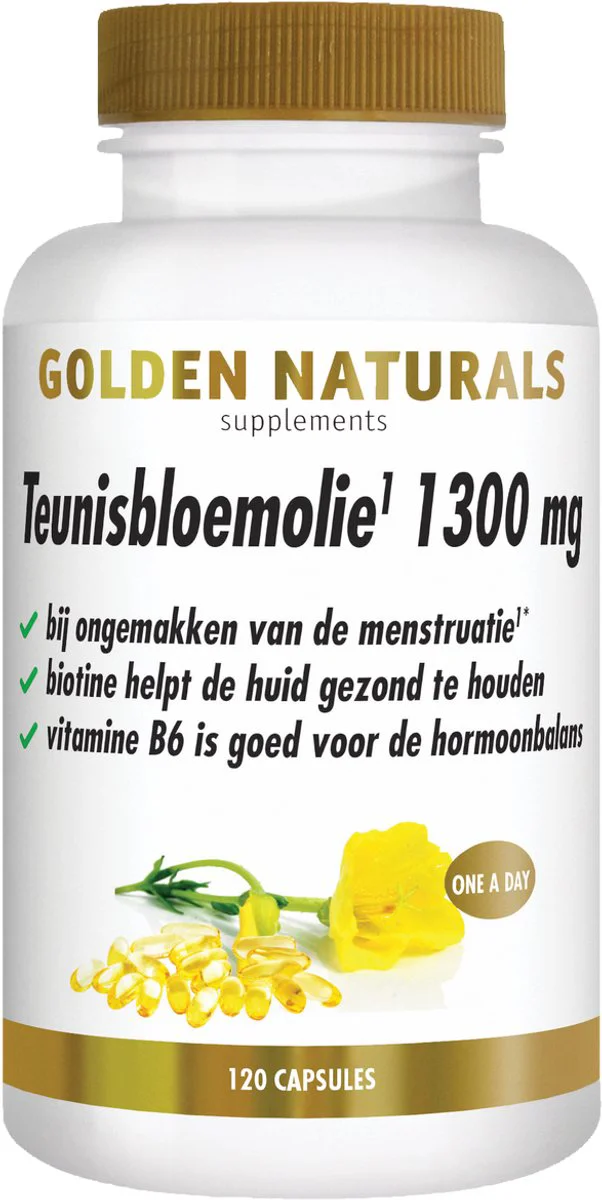 Golden Naturals Teunisbloemolie 1300mg 120 softgels