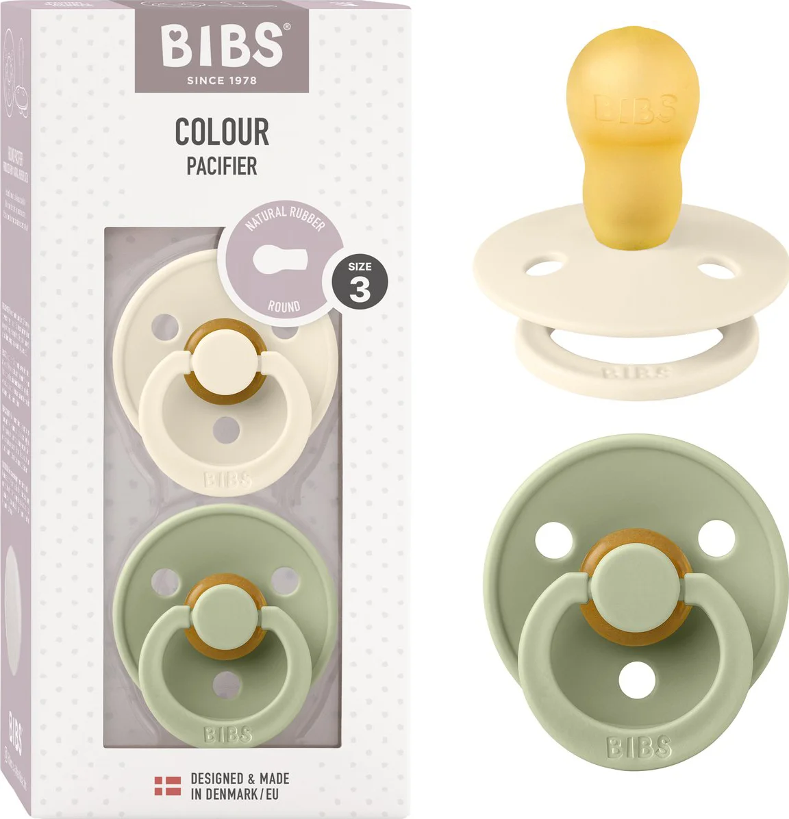 BIBS Fopspeen 18+ Maanden Ivory/Sage 2ST