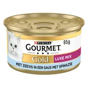 Gourmet Gold Kattenvoer Nat Luxe Mix Zeevis - Spinazie 85 gr