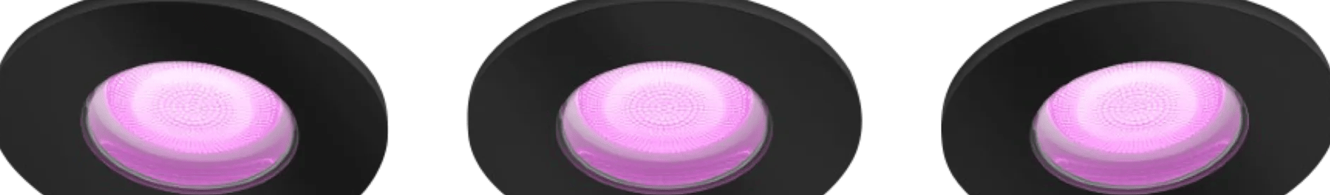 Philips Hue Xamento badkamer inbouwspot White and Color - Zwart - Rond 3-pack