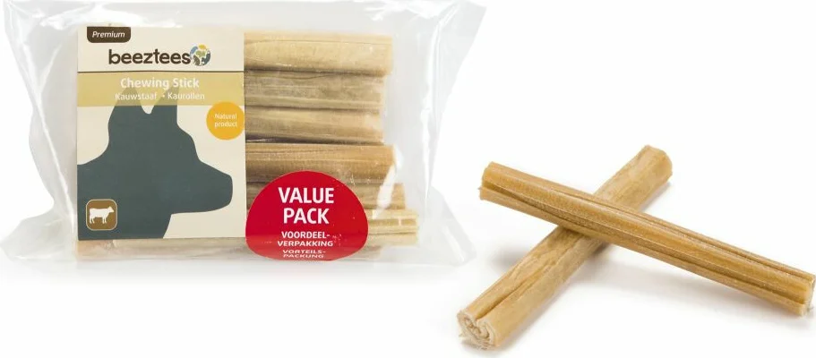 Beeztees Kauwstaaf Runderhuid Voordeelpak 12,5 cm 10 stuks