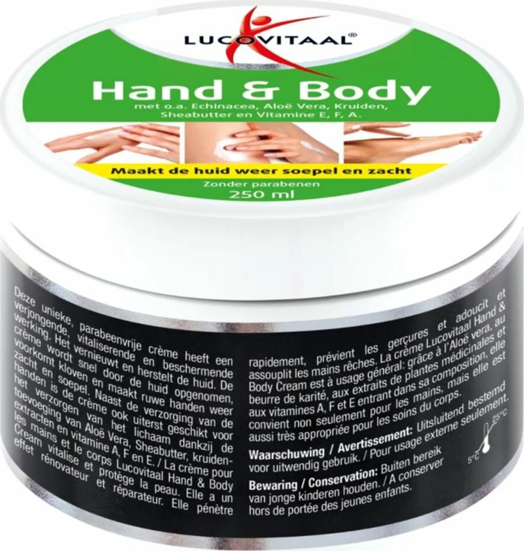 3x Lucovitaal Hand en Body Crème Echinacea & Aloë Vera 250 ml
