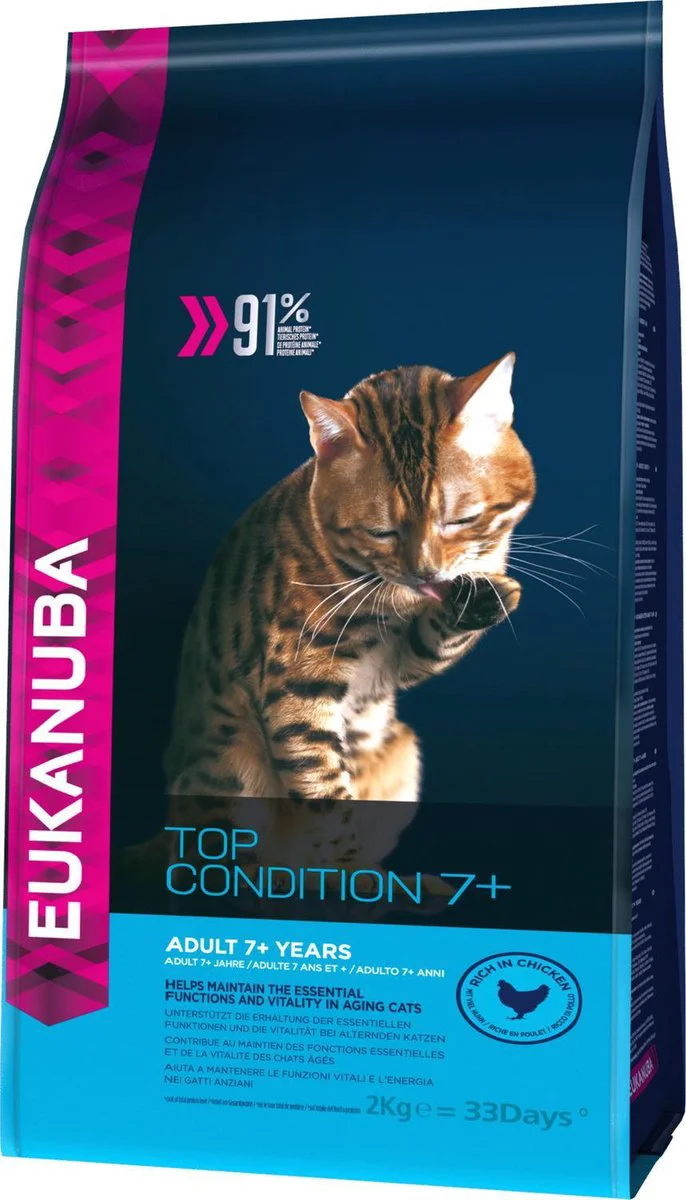 Eukanuba Kattenvoer Droog Senior Top Condition Kip - Lever 2 kg
