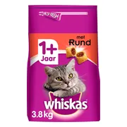 Whiskas 1+ Adult Katten Droogvoer Rund 3,8 kg