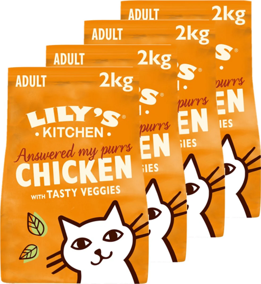 4x Lily's Kitchen Kattenvoer Droog Adult Kip & Groenten 2 kg