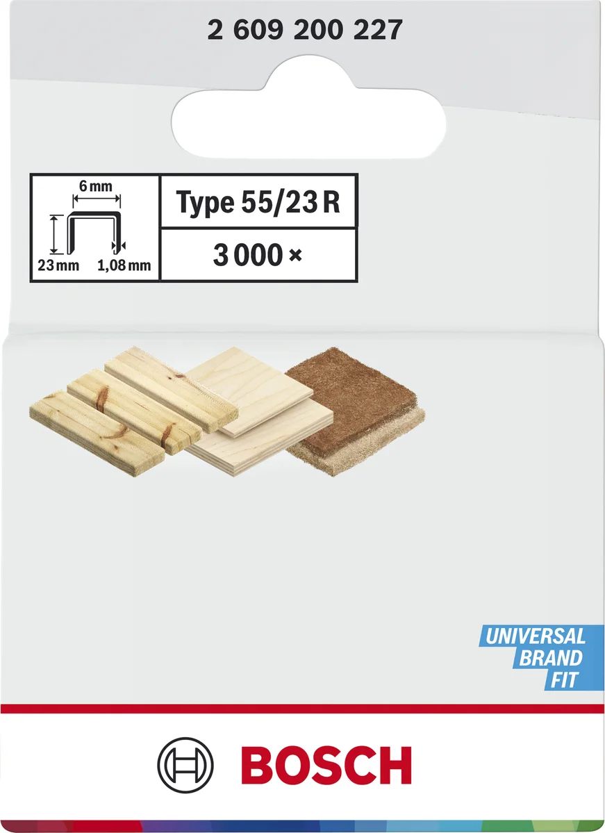 Bosch Professional Nieten type 55 | 23 mm | 6,0 x 1,08 mm | 3000 stuks - 2609200227