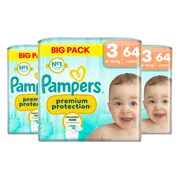3x Pampers Premium Protection Luiers Maat 3 (6-10 kg) 64 stuks