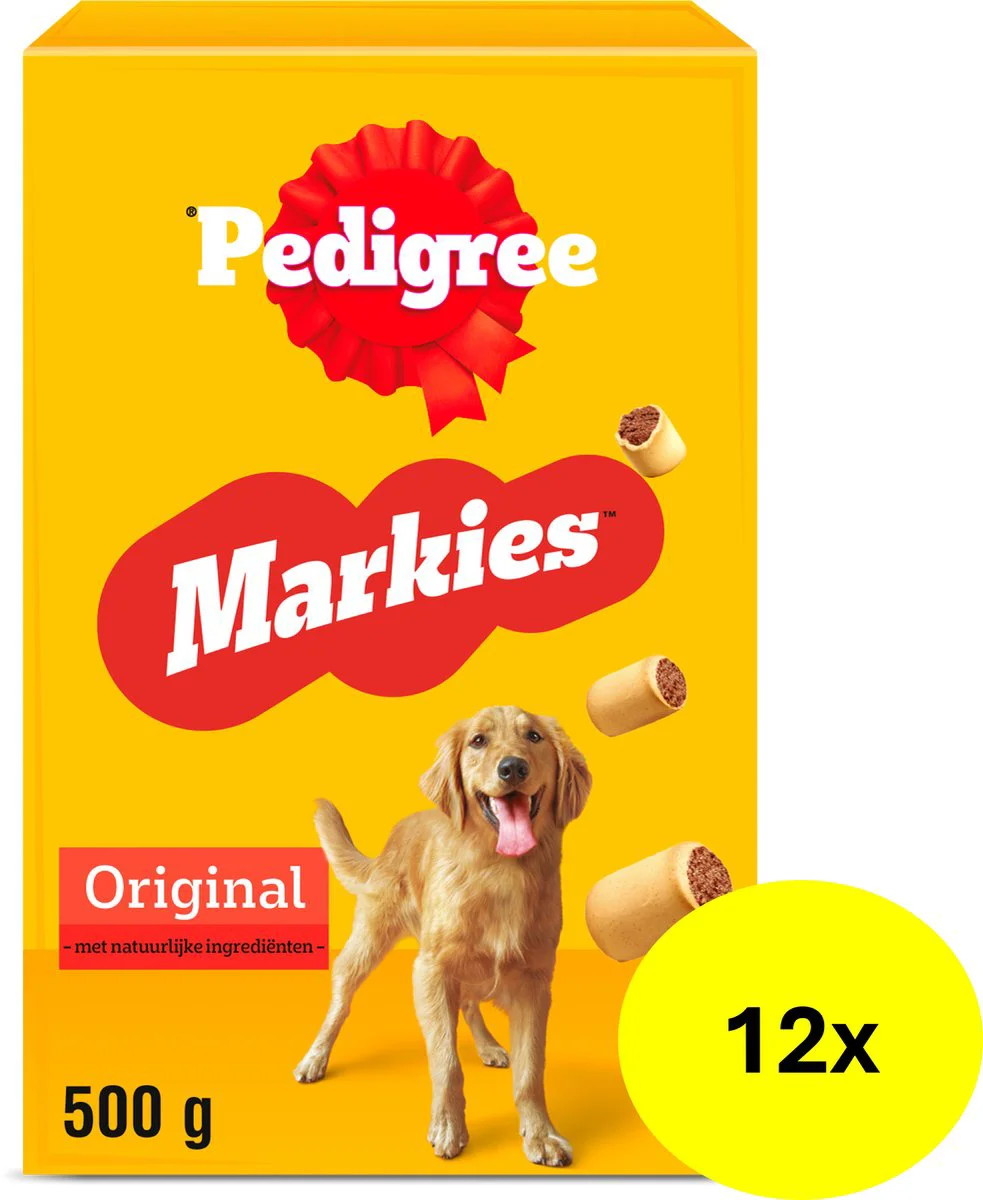 12x Pedigree Markies Original Hondensnacks Vlees 500 gr