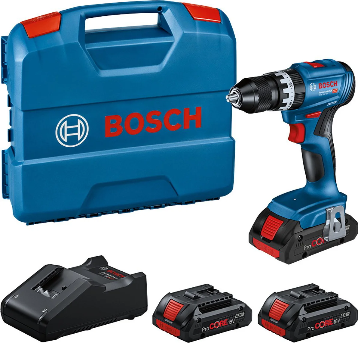 Bosch Professional PRO GSB 18V-45 Accu klop-/schroefboormachine 3x 4.0Ah ProCore - 0615A5002U