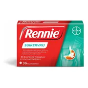 Rennie Suikervrij kauwtabletten bij brandend maagzuur, 36TB