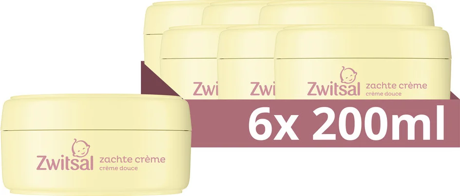 Zwitsal - Zachte Crème- Baby - 6 x 200 ml