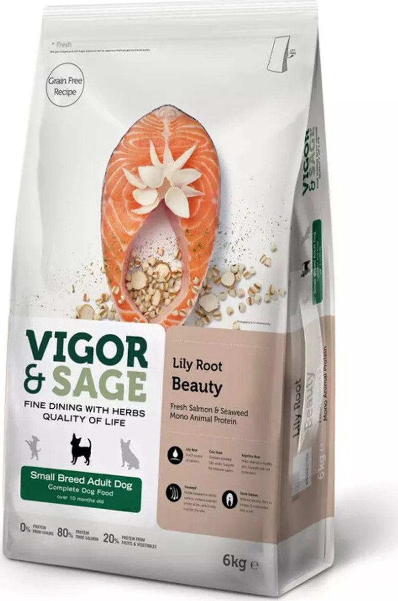 Vigor & Sage Hondenvoer Small Lilly Root Beauty 6 kg