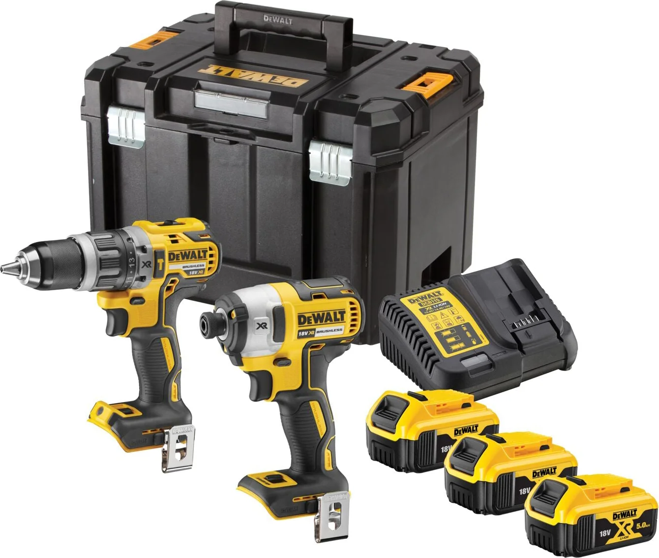 DeWALT DCK266P3T Accu combiset 2-delig (DCD796 + DCF887) 18V XR (3x) 5.0Ah in TSTAK