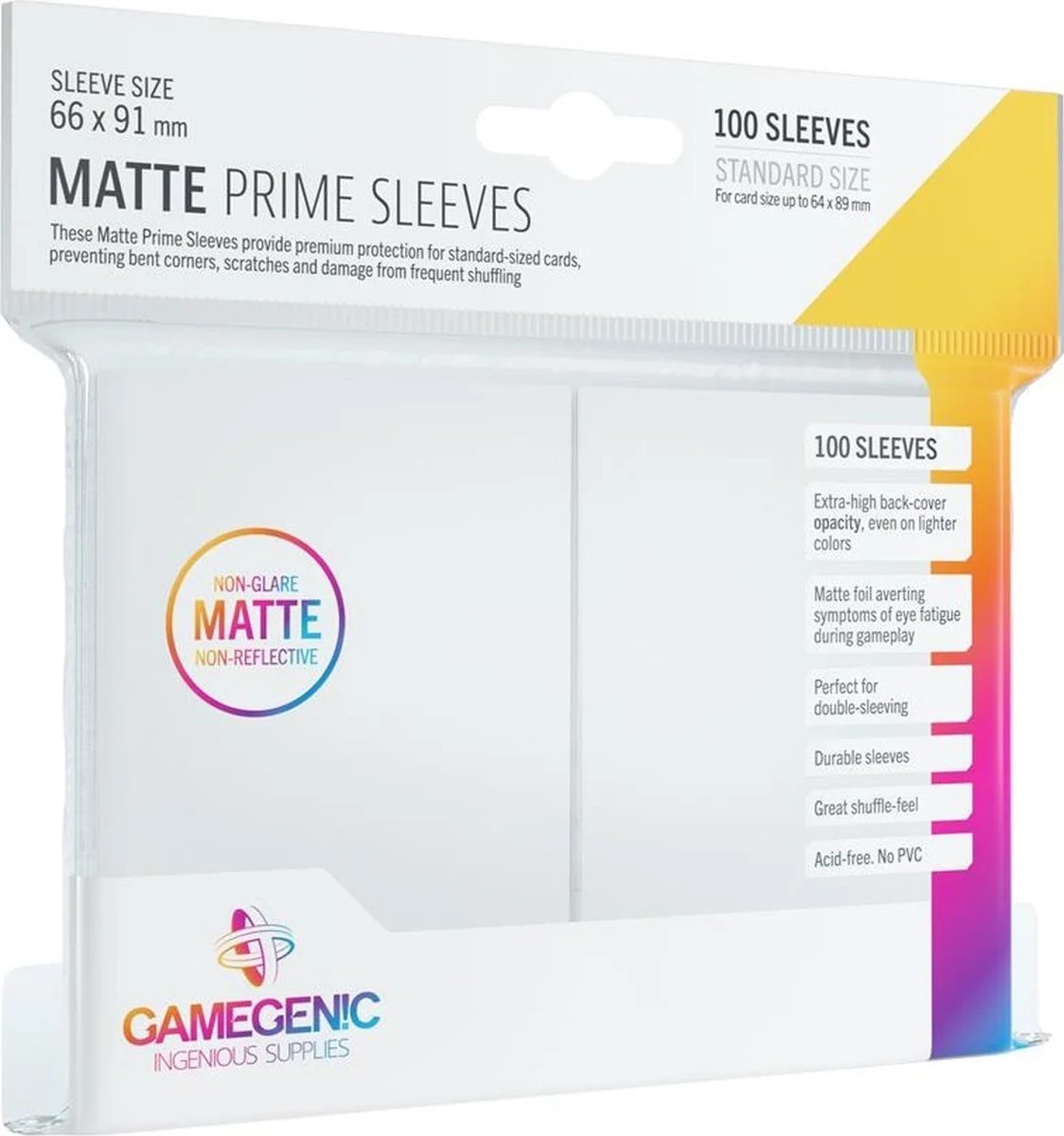 Gamegenic - Sleeves Matte Prime White (100 Sleeves)