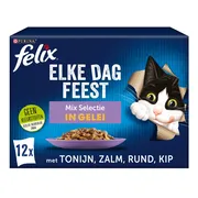 Felix Kattenvoer Nat in Gelei Elke Dag Feest Mix Selectie 12 x 85 gr