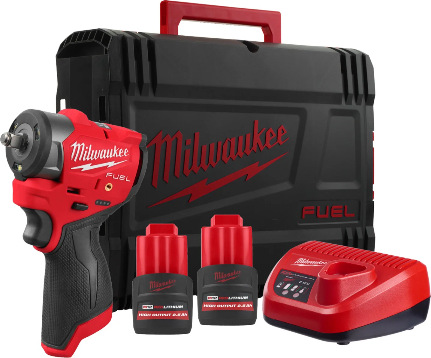Milwaukee M12 FUEL™ FSCIWF38-252X Accu slagmoersleutel 271Nm 3/8" frictiering 12V 2.5Ah in HD-Box - 4933498970