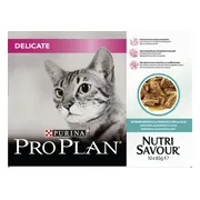 Pro Plan Kattenvoer Nat Delicate Nutrisavour Adult Zeevis 10 x 85 gr