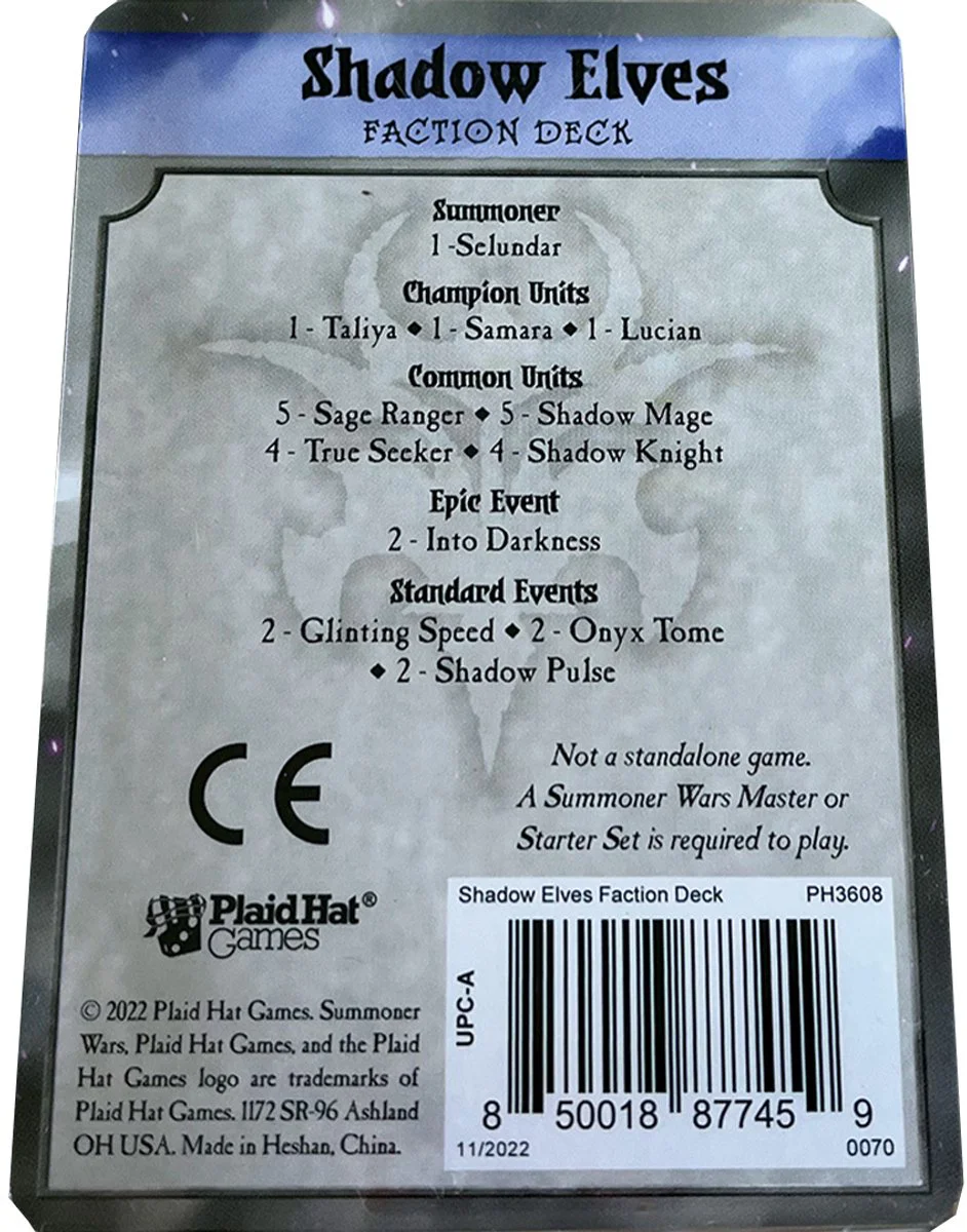 Summoner Wars 2nd Edition Shimmersea Fae Faction Deck