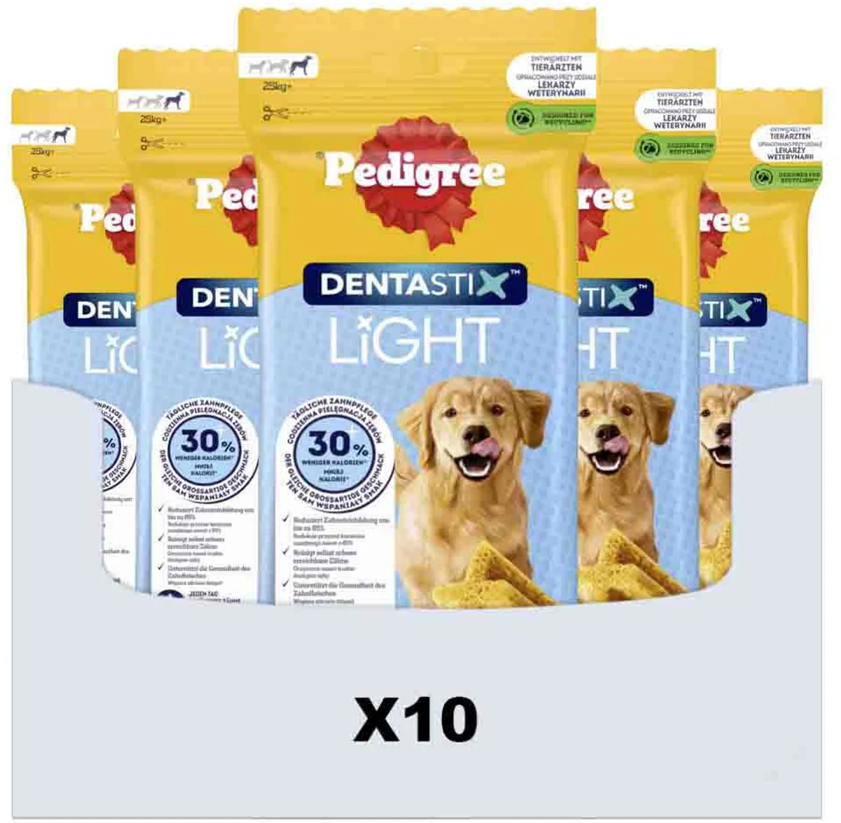 10x Pedigree Hondensnack Dentastix Light Large 87 gr
