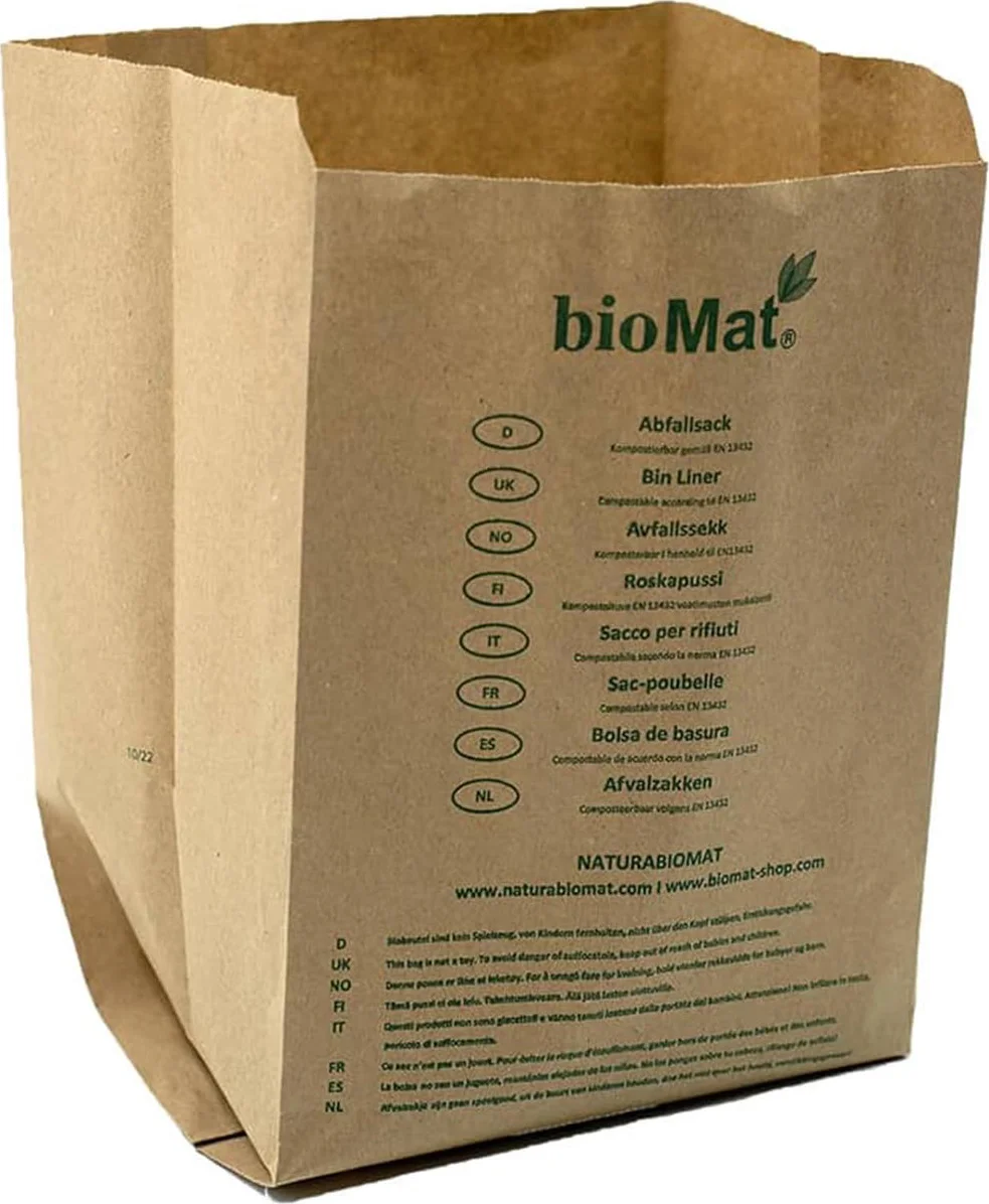 Biomat Composteerbare Afvalzakken Papier 10L 50ST