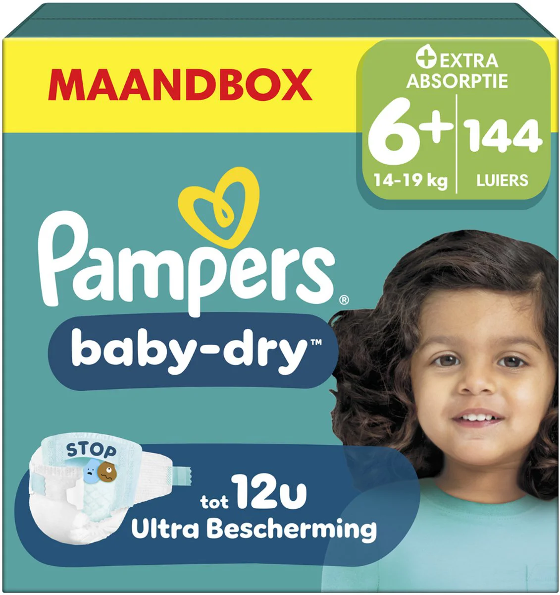 Pampers Baby Dry Luiers Maat 6+ (14-19 kg) 144 stuks