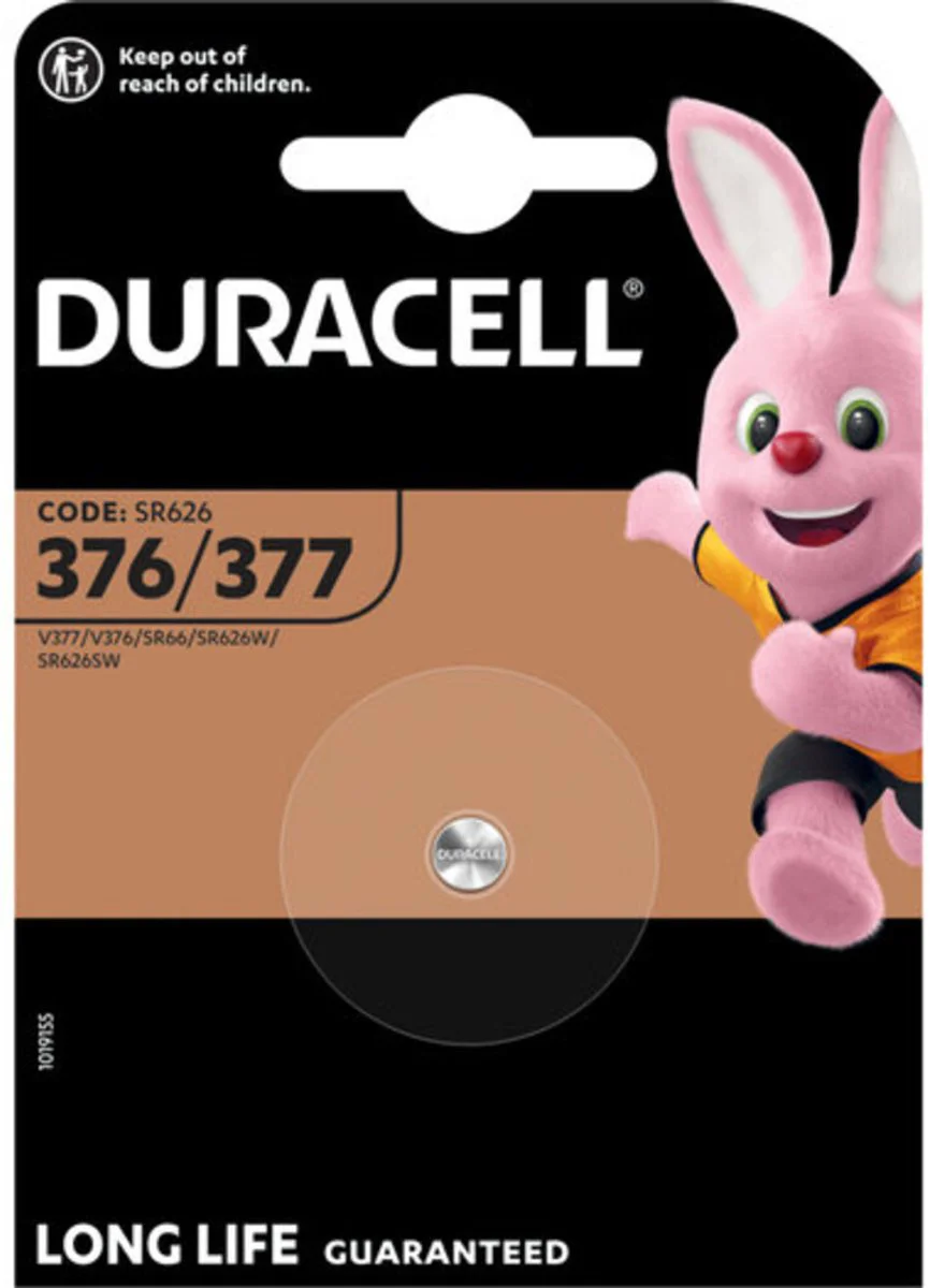 10x Duracell Knoopcelbatterij 377 1 stuks