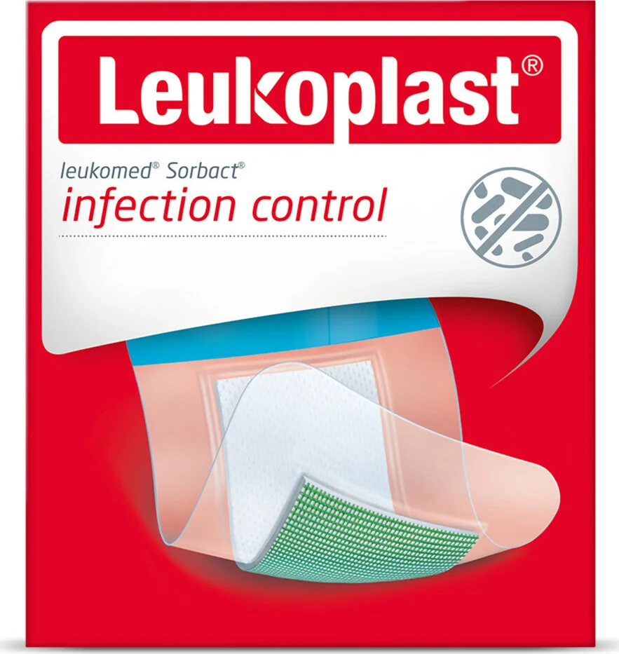 Leukoplast Leukomed Sorbact Bacteriënbindende Eilandpleister 5 cm x 7,2 cm 3 stuks