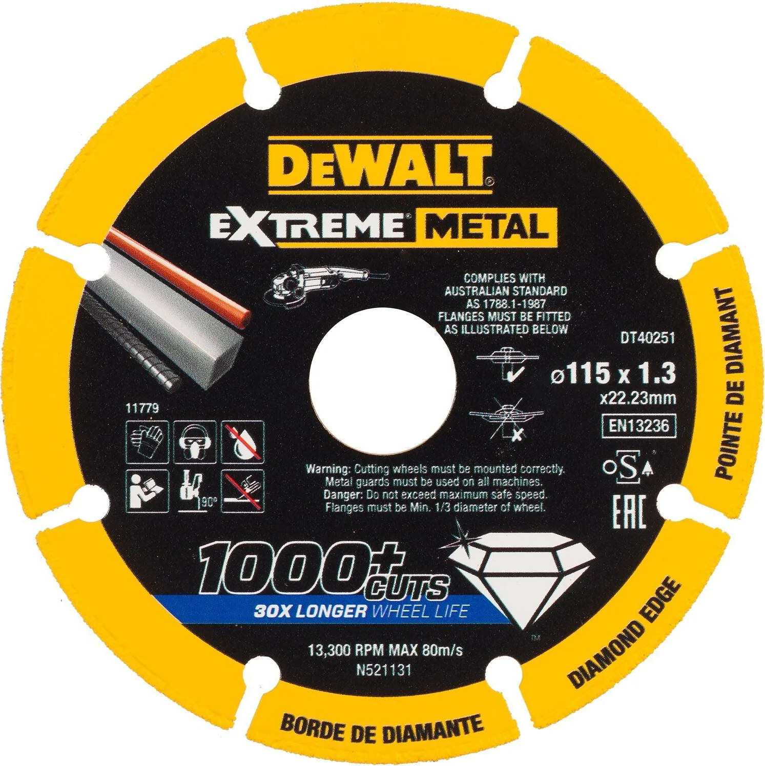 DeWALT DT40251 EXTREME™ Metal Diamant Doorslijpschijf 115mm