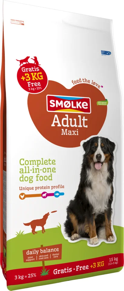 Smolke Hondenvoer Adult Maxi 12 + 3 kg