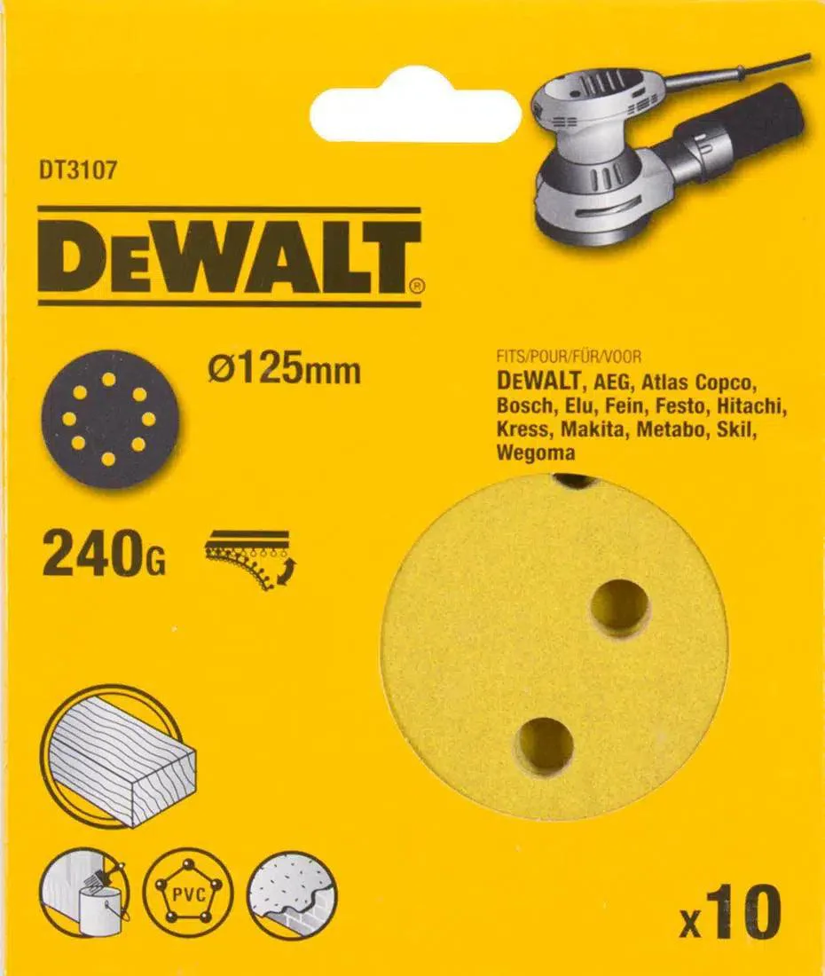DeWALT DT3107 P240 Schuurschijf 125mm VE=10