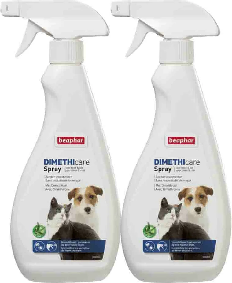 2x Beaphar DIMETHIcare Spray Hond & Kat 500 ml