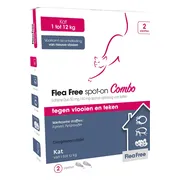 Flea Free Spot-on Combo Anti Vlooien en Teken Druppels Kat 4 pipetten