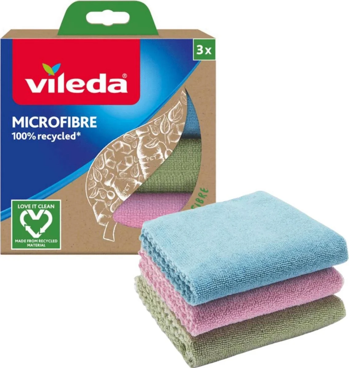 Vileda Microvezeldoek 100% Gerecycleerd 3 stuks