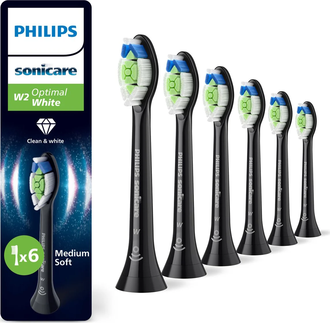 Philips Sonicare Optimal White HX6066/88 Zwart (6 stuks)