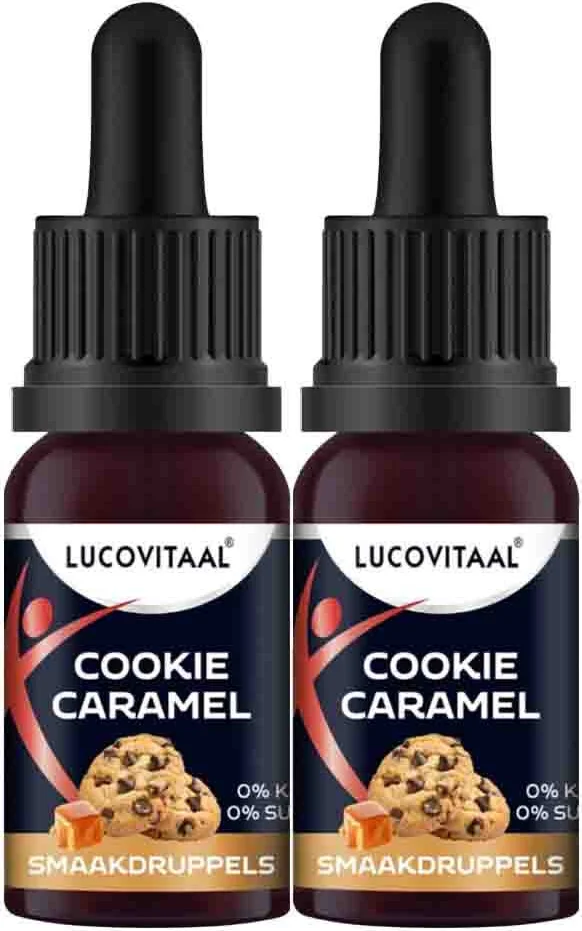 2x Lucovitaal Smaak Druppels Cookie Caramel 20 ml