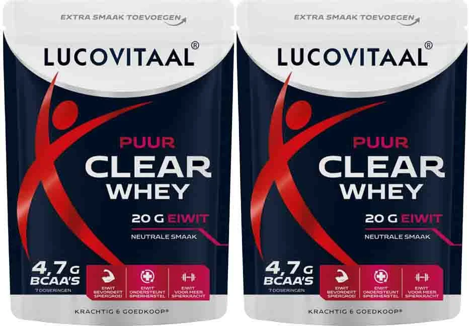 2x Lucovitaal Clear Whey Poeder Puur 175 gr