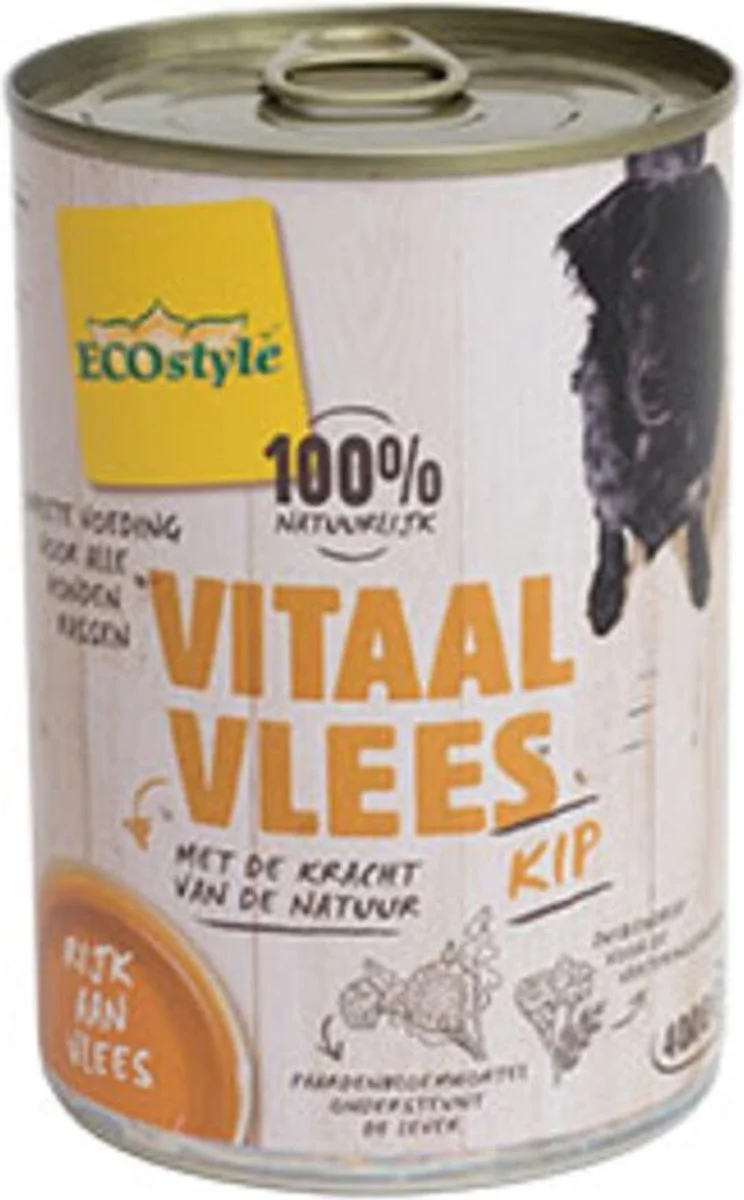 6x Vitalstyle Hondenvoer Nat Kip 400 gr