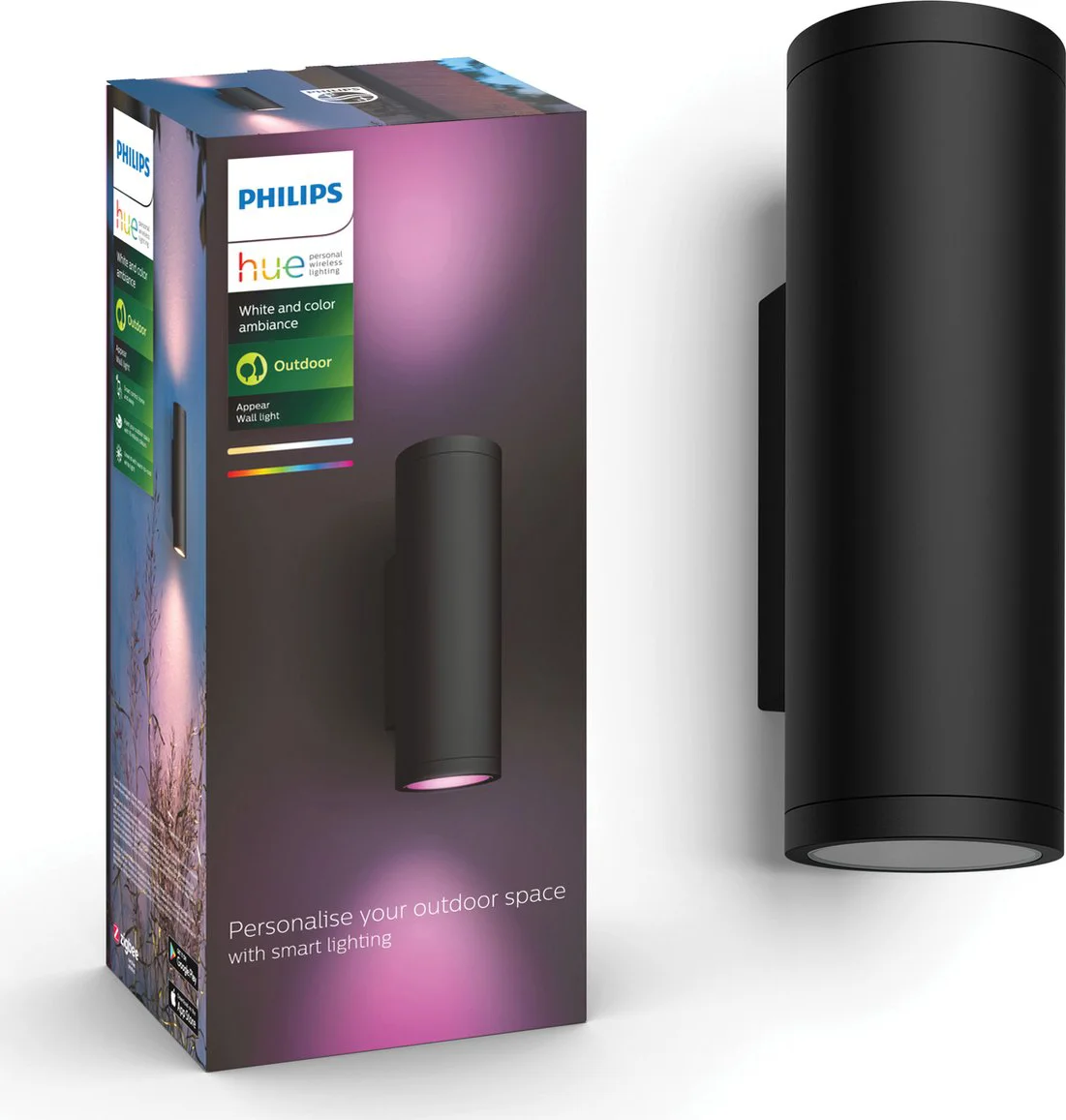 Philips Hue Appear muurlamp - White and Color - Zwart