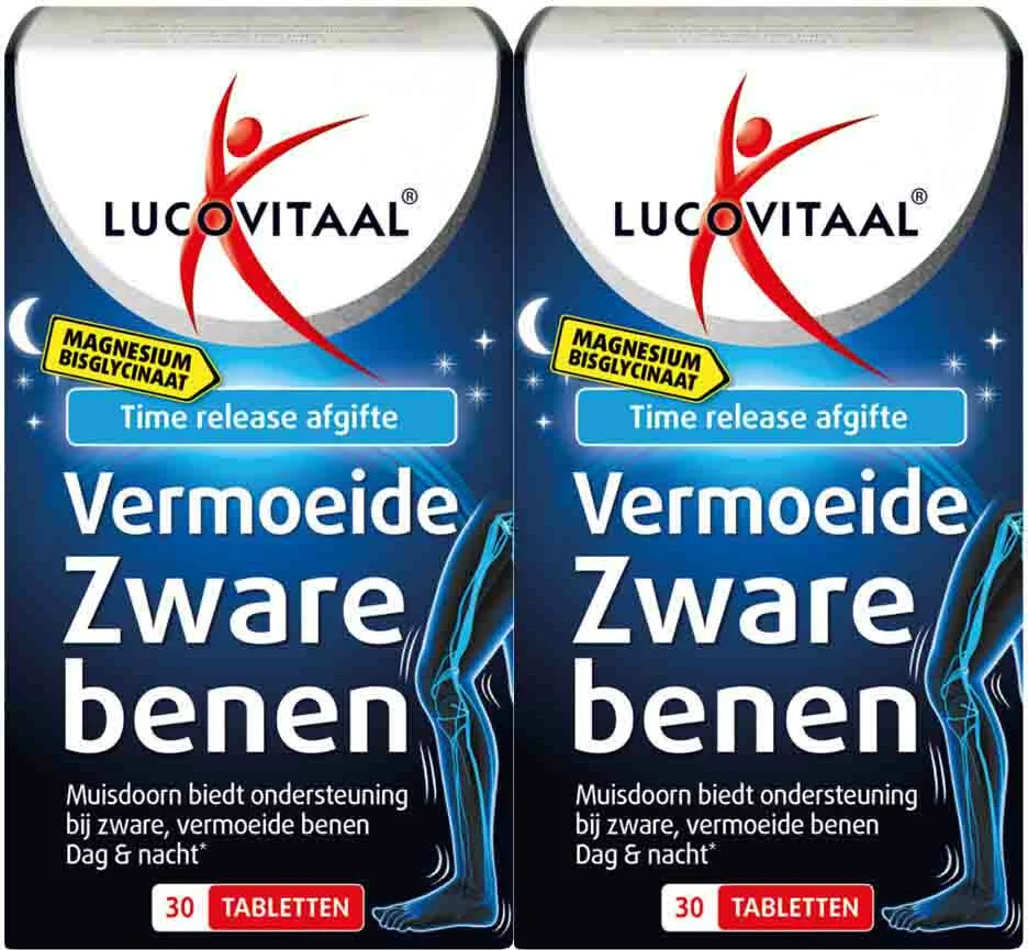 2x Lucovitaal Magnesium Vermoeide Zware Benen 30 tabletten