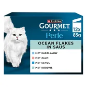 Gourmet Kattenvoer Nat Perle Ocean Flakes in Saus 12x85 gr