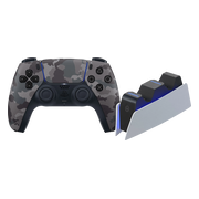 Sony PlayStation 5 DualSense Draadloze Controller Grey Camo + BlueBuilt Oplaadstation