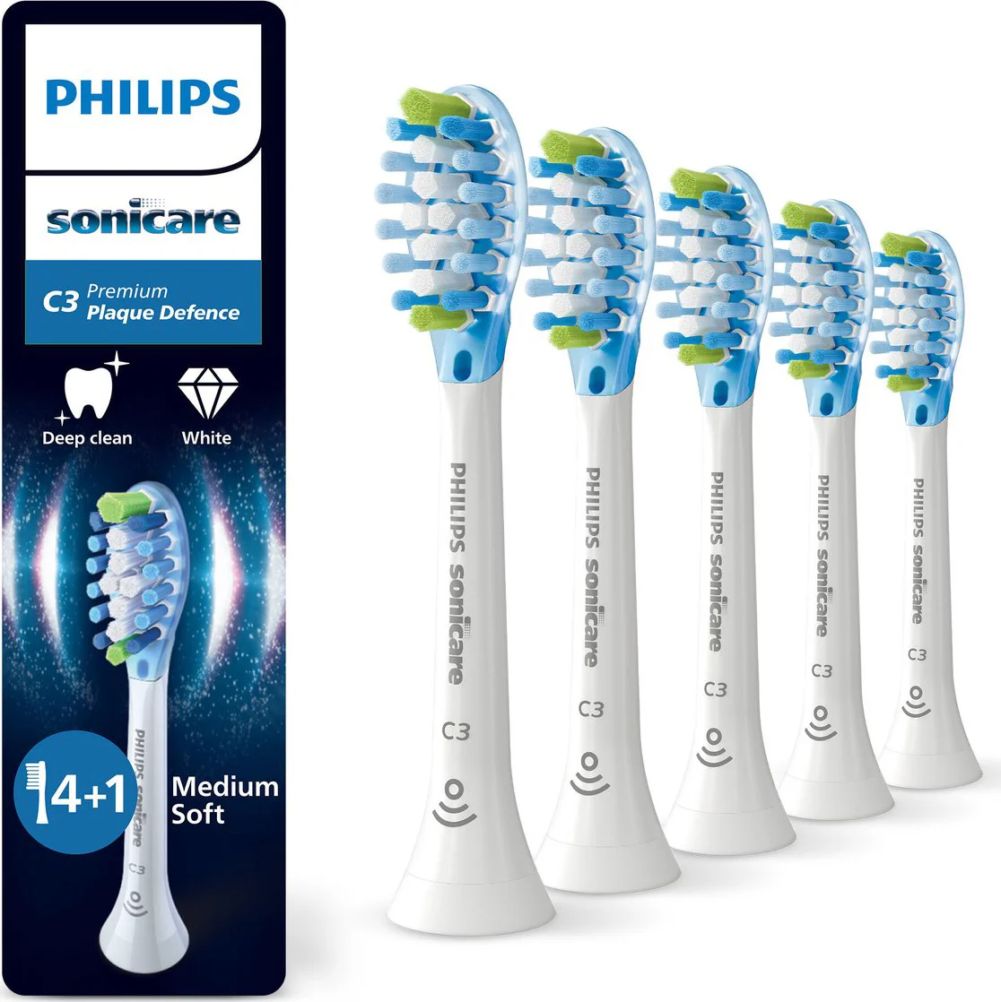 Philips Sonicare Premium Plaque Defense HX9045/87 Wit (5 stuks)