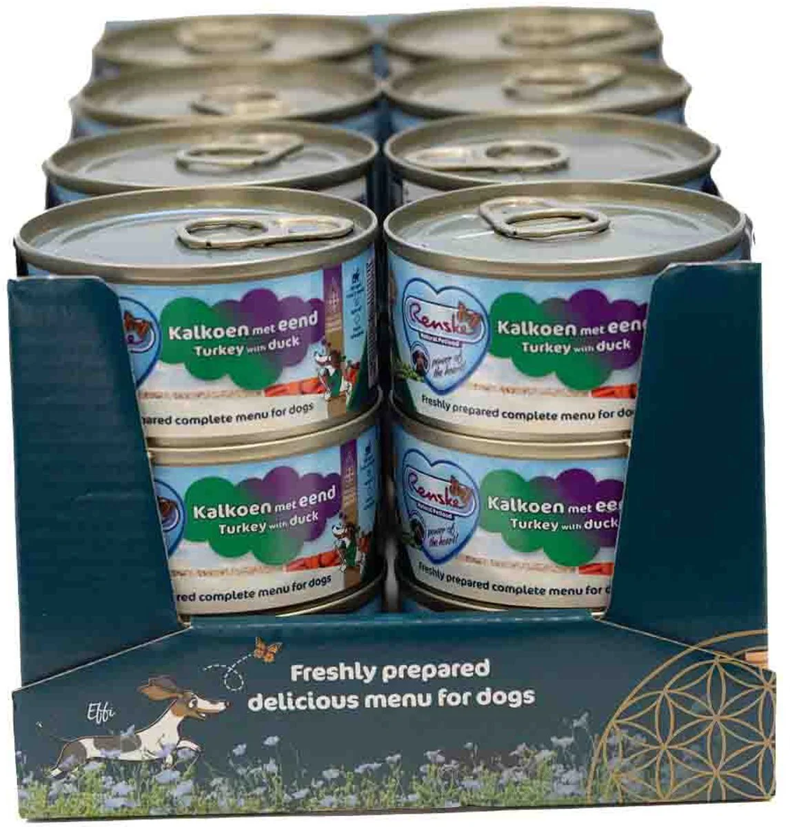 24x Renske Vers Gestoomd Complete Menu Hondenvoer Nat Kalkoen - Eend 95 gr